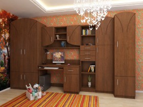 Буратино Детская Комплект мебели (Орех) в Кемерово - kemerovo.katalogmebeli.com | фото