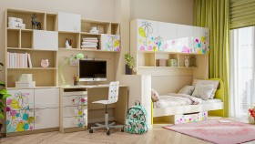 Детская комната Флёр (Белый/корпус Клен) в Кемерово - kemerovo.katalogmebeli.com | фото