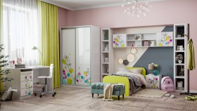 Детская комната Флер (Белый/корпус Выбеленное дерево) в Кемерово - kemerovo.katalogmebeli.com | фото