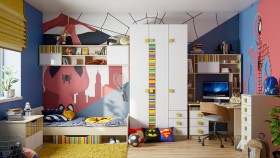 Детская комната Клаксон без машинок (Белый/корпус Клен) в Кемерово - kemerovo.katalogmebeli.com | фото