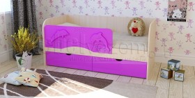 Друзья Кровать детская 2 ящика 1.8 Фиолетовый глянец в Кемерово - kemerovo.katalogmebeli.com | фото