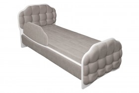 Кровать 190 Атлет Lux 96 Серый (мягкий бортик) в Кемерово - kemerovo.katalogmebeli.com | фото