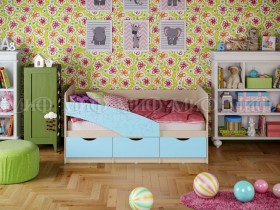 Кровать Бабочки 1,6м (Голубой матовый) в Кемерово - kemerovo.katalogmebeli.com | фото
