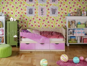 Кровать Бабочки 1,6м (Сиреневый металлик) в Кемерово - kemerovo.katalogmebeli.com | фото