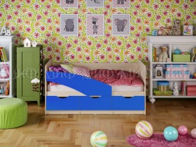 Кровать Бабочки 1,8м (Синий матовый) в Кемерово - kemerovo.katalogmebeli.com | фото