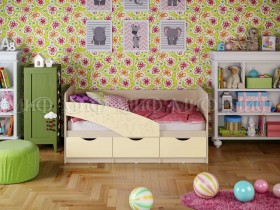 Кровать Бабочки 2,0м (Ваниль матовый) в Кемерово - kemerovo.katalogmebeli.com | фото