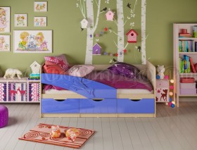 Кровать детская 1,8м Дельфин (Синий металлик) в Кемерово - kemerovo.katalogmebeli.com | фото