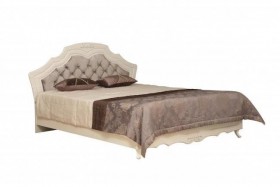 Кровать двойная "Кантри" (вудлайн кремовый/патина/ортопед/1820) в Кемерово - kemerovo.katalogmebeli.com | фото