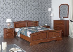 Кровать Елена из массива сосны 1200*2000 Орех в Кемерово - kemerovo.katalogmebeli.com | фото