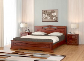 Кровать Карина-7 из массива сосны 1400*2000 Орех в Кемерово - kemerovo.katalogmebeli.com | фото