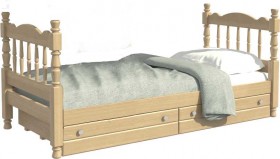 Кровать одинарная Аленка из массива сосны 800*1890 Сосна в Кемерово - kemerovo.katalogmebeli.com | фото