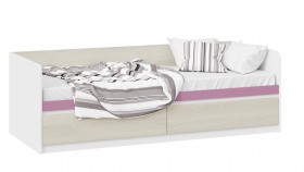 Кровать «Сканди» с 2 ящиками Дуб Гарден/Белый/Лиловый в Кемерово - kemerovo.katalogmebeli.com | фото