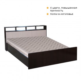 Кровать ТРОЯ 1200 Венге-Дуб бел. в Кемерово - kemerovo.katalogmebeli.com | фото