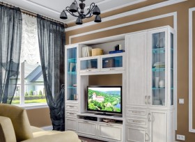 Модульная гостиная Флоренция (Дуб Сонома белый) в Кемерово - kemerovo.katalogmebeli.com | фото