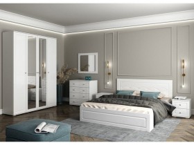 Модульная спальня Барселона (Белый/Белый глянец) в Кемерово - kemerovo.katalogmebeli.com | фото
